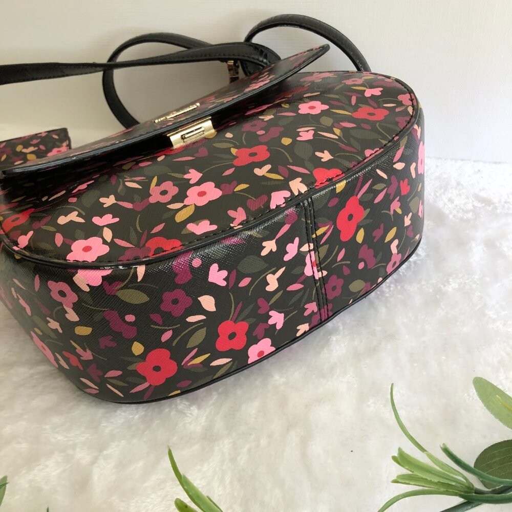 Kate Spade Floral Crossbody Bag and Wallet - Black and Pink - Picture 3 of 15